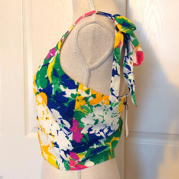 Sugarlips Gypsum Floral Print Rica Tie Strap Top - Picture 7 of 9